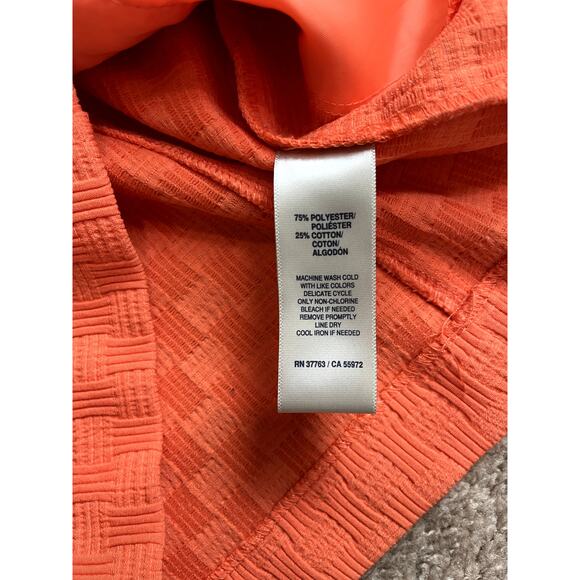 Orange Long Sleeve Rafaella Zip Front Shirt 12 - Picture 5 of 6